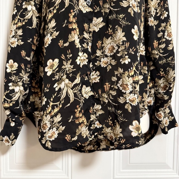 Philosophy Button Down Blouse SZ XS Floral Business Office Boho Vintage Inspired - Picture 3 of 6